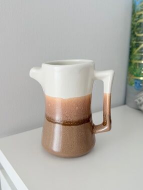 Vintage White Oak Canada Studio Pottery Creamer Pitcher Brown Glaze